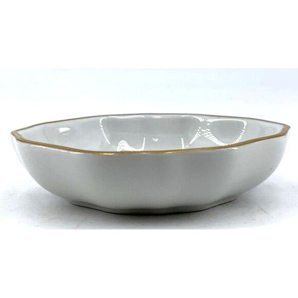 Limoges France Trinket Dish Gold Trim White Porcelain Candy Dish 4" Hand Painted - Picture 6 of 8